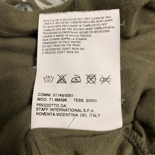 Camiseta DSQUARED2 Talla S Hawaiana Chill Verde Oliva Estampado Algodón Cuello en V - Imagen 8 de 8