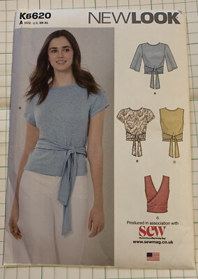 New Look Wickeltop Schnittmuster nicht dehnbar Stoff Gr. XS - XL ungeschnitten unbenutzt