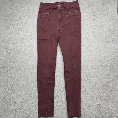 American Eagle Outfitters High Rise Jegging Womens 2 Burgundy Skinny