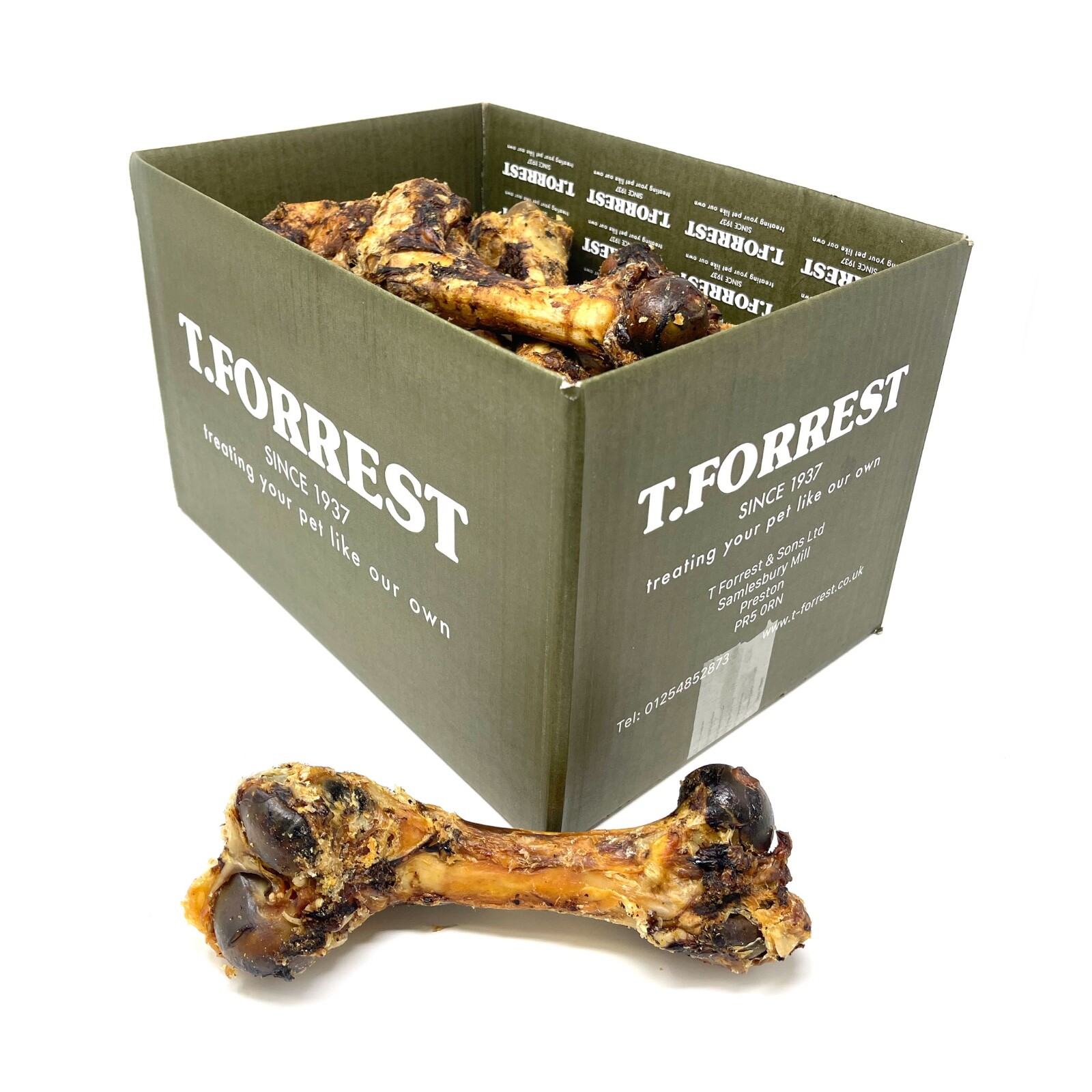T.Forrest | 10 British Roasted Pork Bones | 100% Natural Dog Treats