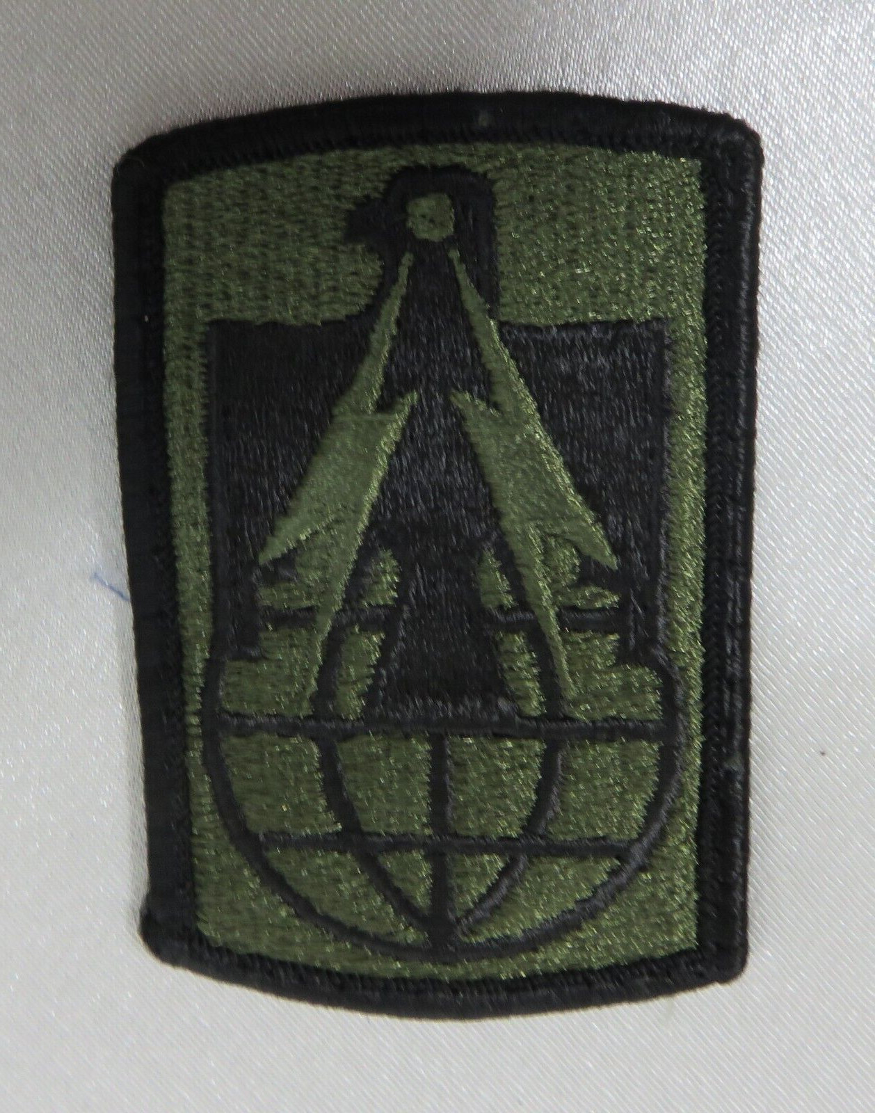 USA 11th Signal Brigade Class "A" Single Military Patch Black on Olive