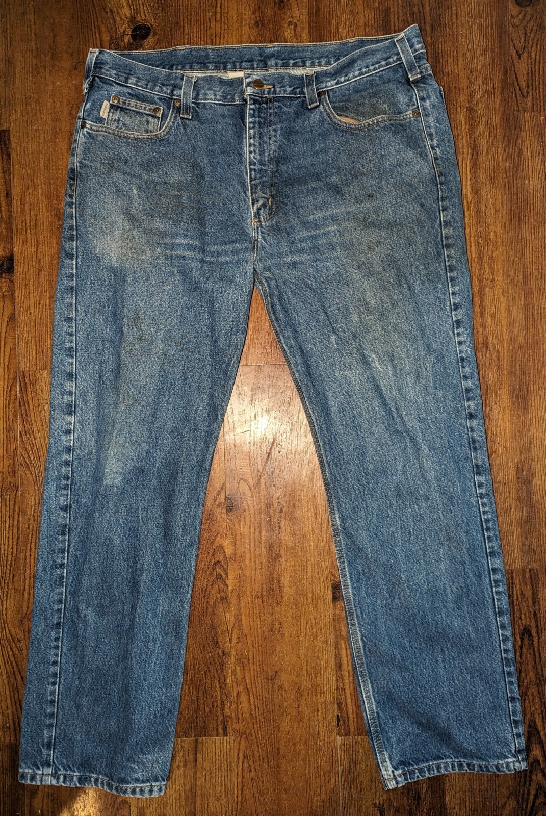 Carhartt Traditional Fit Straight Leg Denim Work Jeans Men's B480DVB