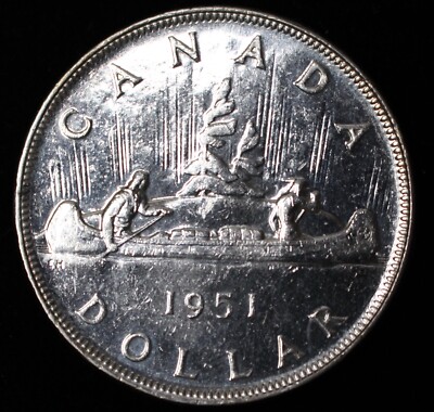 1951年 (UNC MS63 PCGS KM46 特年 1ドル銀貨 ジョージ6世(1936-1952) カナダ 銀0.800 ジョージ6世 1ドル銀貨 カナダ コレクション