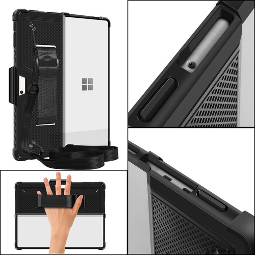 For Microsoft Surface Pro 9 8 Tablet Case Hard Back rubber Cover Built in Strap - Picture 29 of 52