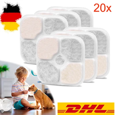 MARKENLOS für Catit Pixi Katzen Trinkbrunnen Filter Ersatz, 20 Stück