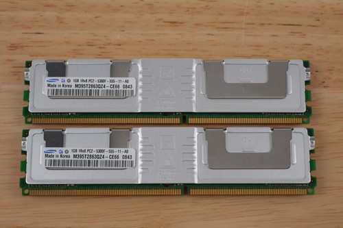 (Lot of 2) Samsung 1GB DDR2 667MHZ PC2-5300 240PINS CL5 ECC M395T2863QZ4-CE66 - Picture 1 of 2