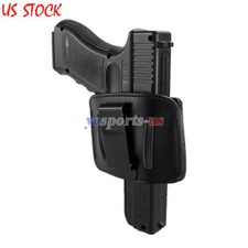 US Tactical Ambidextrous Leather Concealed Carry Holster IWB OWB Belt Holster