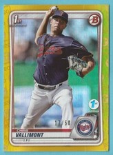 2020 Bowman 1st Edition Chris Vallimont Rookie Gold Foil Refractor 17/50