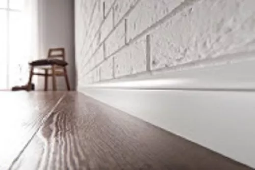 Skirting Board Trunking for hidden wiring. MDF 65mm high x 2.4m long White - Picture 3 of 5