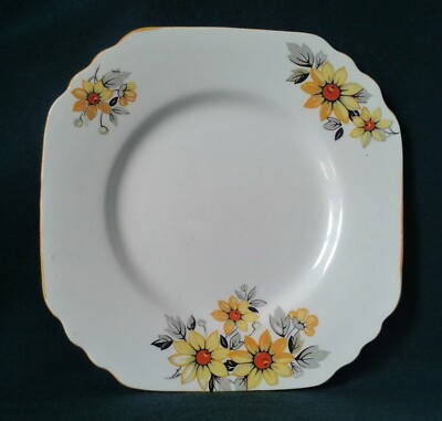 THOMAS FORESTER PHOENIX WARE BEILAGENTELLER ART DECO TEETELLER IN CREME UND ORANGE
