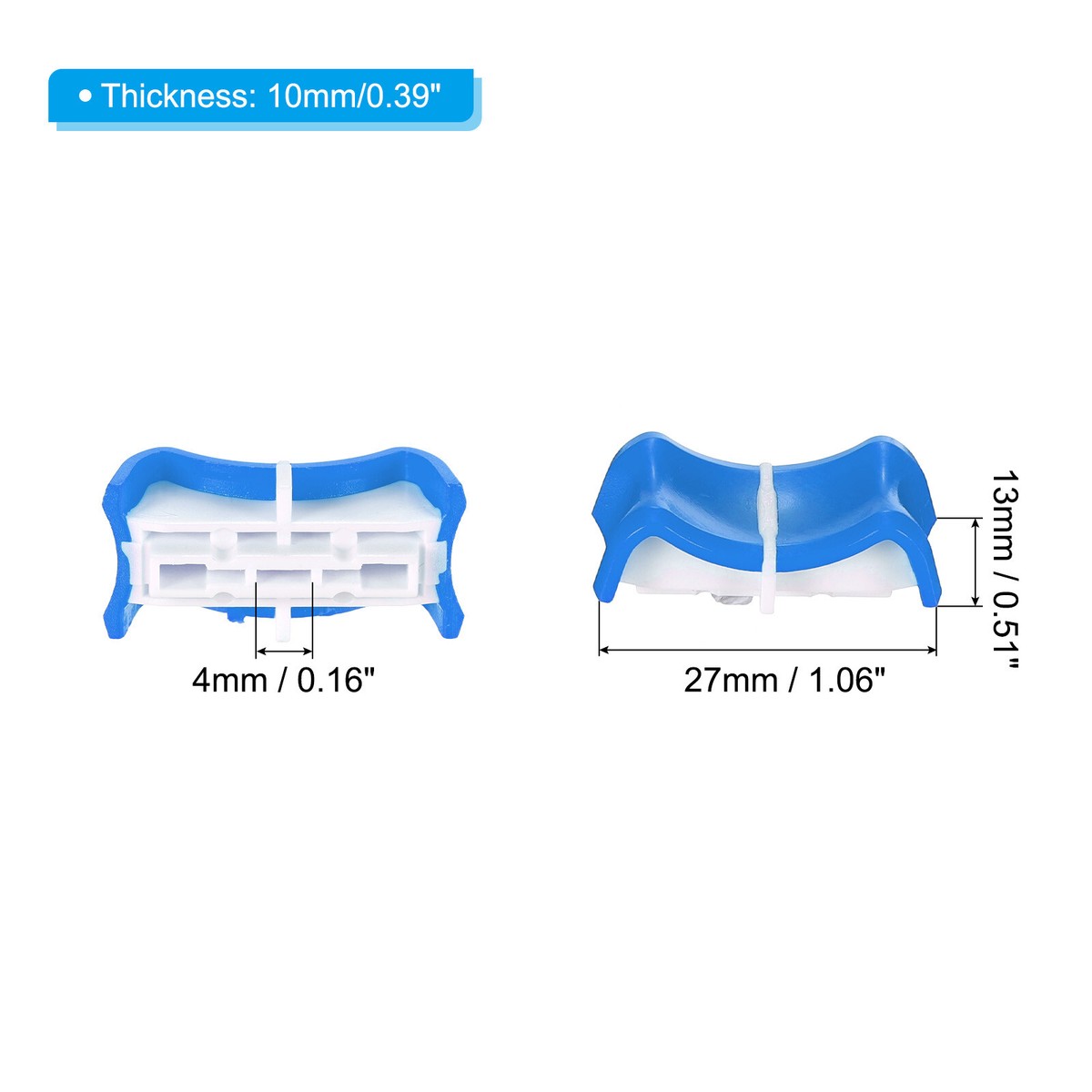 10 Manopole Per Potenziometro A Scorrimento – Dritte Piatte 4x1,6 Mm – Argento/Nero Uxcell