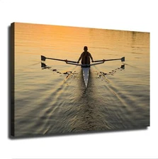Water Sports Rowing Solo Rowing Poster Canvas Printing Wall art Painting