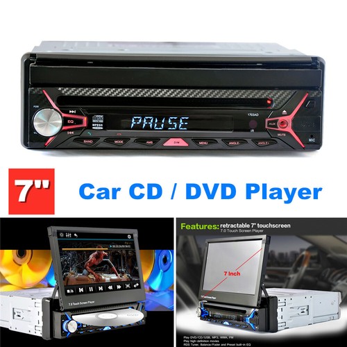 7" 1DIN Car CD/DVD Player FM Radio Stereo MP5 GPS Navi Flip Out Touch Screen USB - Photo 1 sur 12