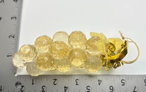 Vintage Grape Cluster Christmas Tree Ornament with Gold Tone Leaves - Picture 3 of 6