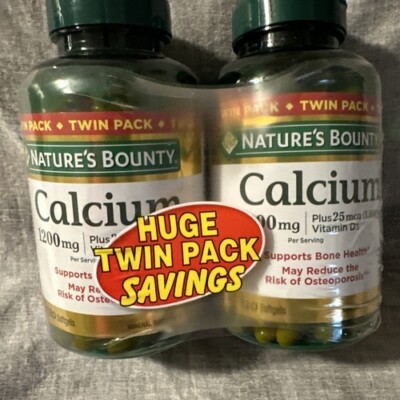 Nature's Bounty Calcium + D3 Immune & Bone Support 120 Ct 2-Pack