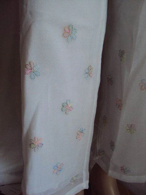 S28 HILOS SAGRADOS Boho Flores Blanco Pantalones S/M Cintura a 40" Foto 2 de 3