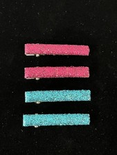 Vintage Clasp Glitter Alligator Hair Clip Barrette Lot of 4