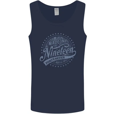 Distressed 79. Geburtstag Hergestellt 1947 Herren Weste Tanktop Navyblau - Bild 1 von 2