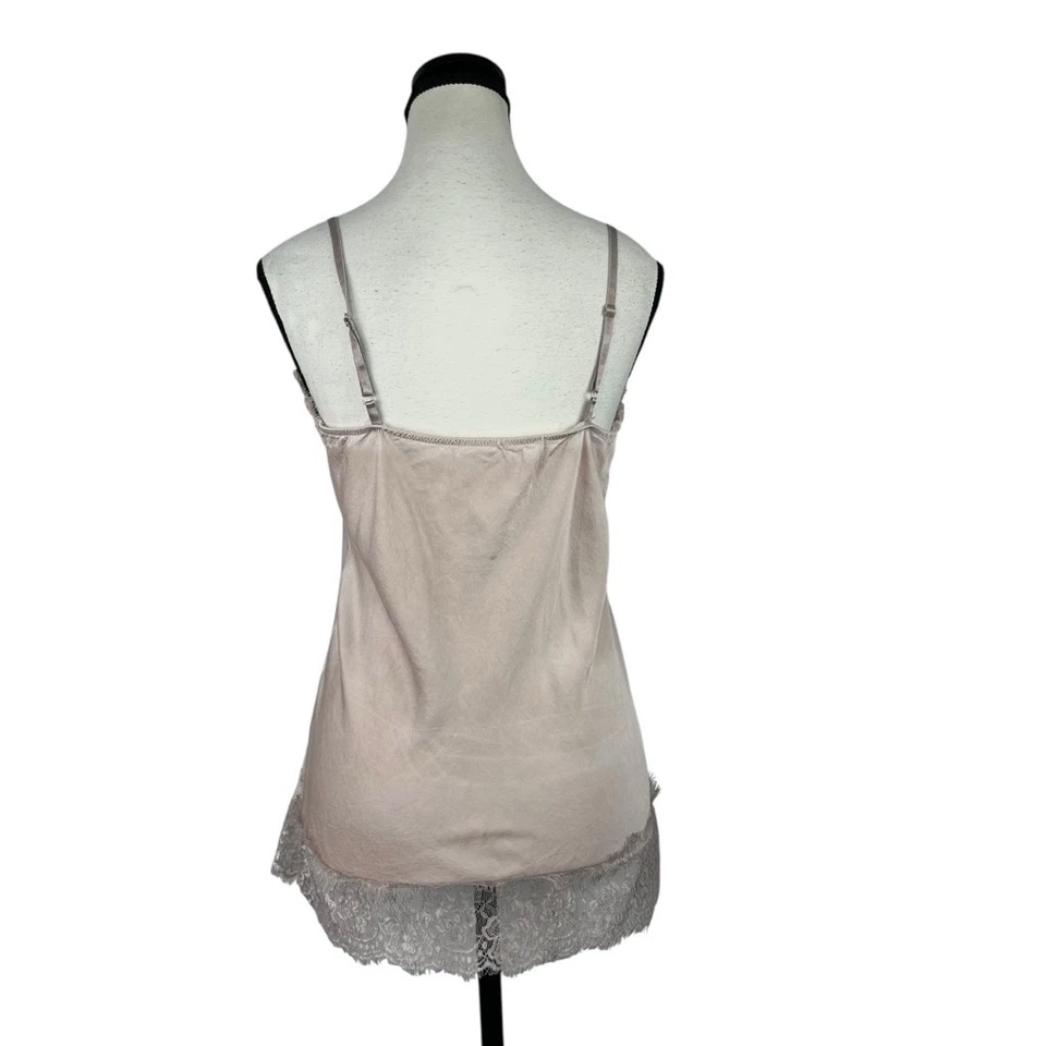Top Camisola con ribete de encaje XS Rosa Cami Tanque Romántico Coqueta Suave Niña Ropa de estar Foto 4 de 4