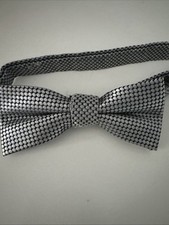 Grey Blue Boys Dotted Bow Tie Adjustable Up To 15  