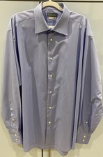 Christian Dior Exclusivo Boutique Men’s Blue Long Sleeve Shirt, 17.5 Inch Collar
