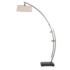 UTTERMOST 28135-1 CALOGERO OXIDIZED BRONZE ADJUSTABLE LARGE STEEL ARC FLOOR LAMP