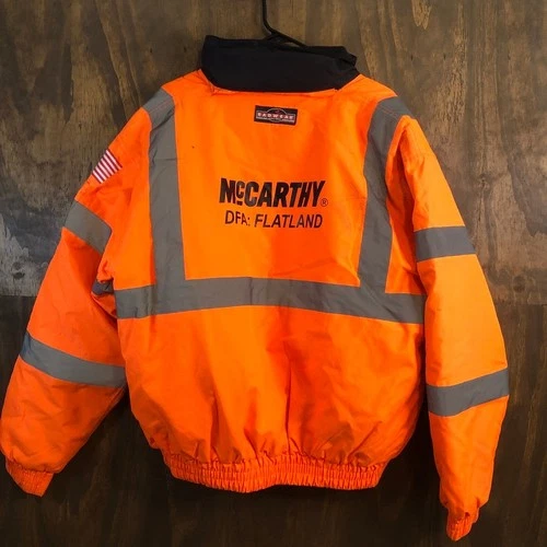 Radians Mens Jacket Orange Weather Proof Construction Workwear Bomber XL image 13