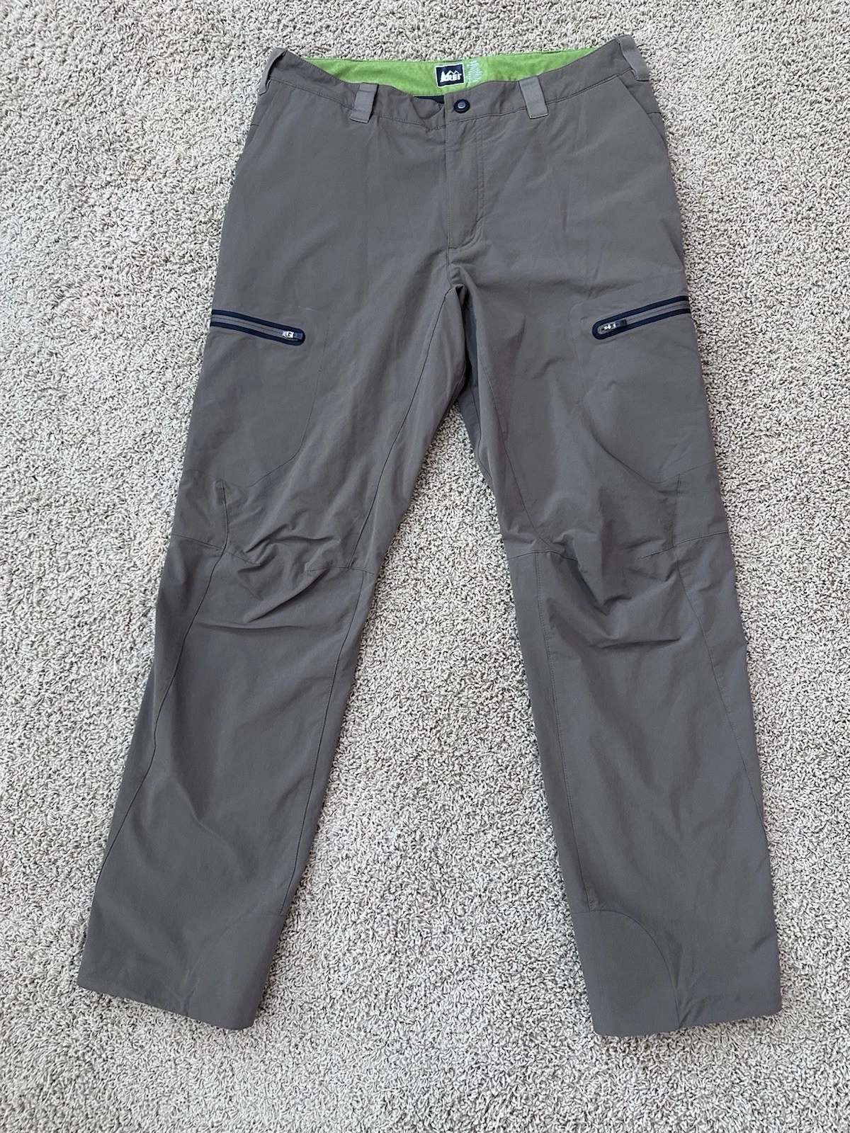 REI Trail Hiking Pants Tan Zippers Men’s Size 32x32 EUC