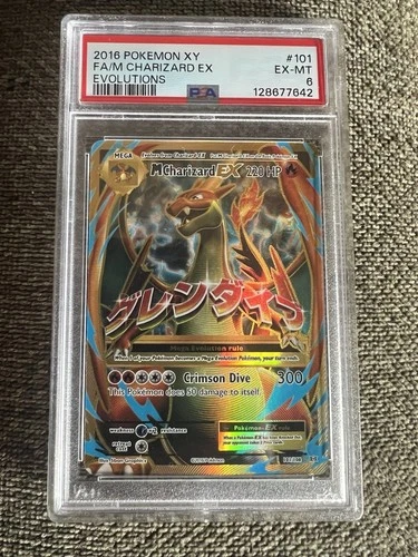Pokémon TCG M Charizard EX Full Art 2016 XY Evolutions PSA 6