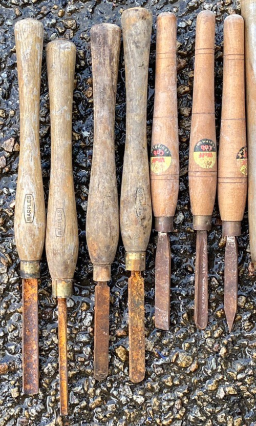 8x Vintage Woodturning Chisels Gouges Carpenters Tools inc Marples ...