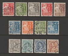 Dinamarca, 1933-40, Scott #s 238A | 238J Usado, Edición Regular, Carabela, Christian X
