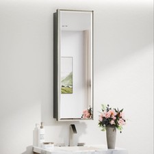 12x36 Recessed Medicine Cabinet with Mirror Surface Mount, Bathroom Beveled M...