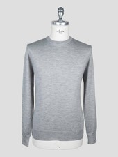 NEW ISAIA GRAY CASHMERE SILK SWEATER CREWNECK EU 54 - US 44 - XL I218