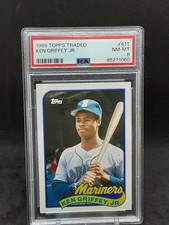 KEN GRIFFEY JR 1989 TOPPS TRADED ROOKIE PSA NM MT 8 MARINERS QQ