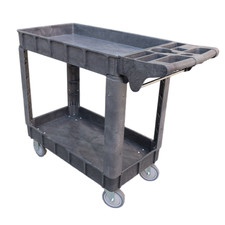 Heavy-Duty Utility Cart with 2 Shelves, 550 lbs Capacity  360  Swivel Wheels