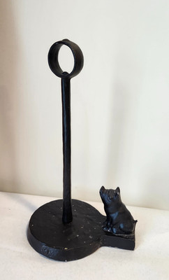 Pottery Barn Blacksmith Pig Paper Towel Holder, Measures 14.5'' Has Some Wear