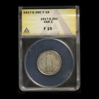 1917-S 25c Standing Liberty Silver Quarter Var1 ANACS F15 - Free Shipping USA
