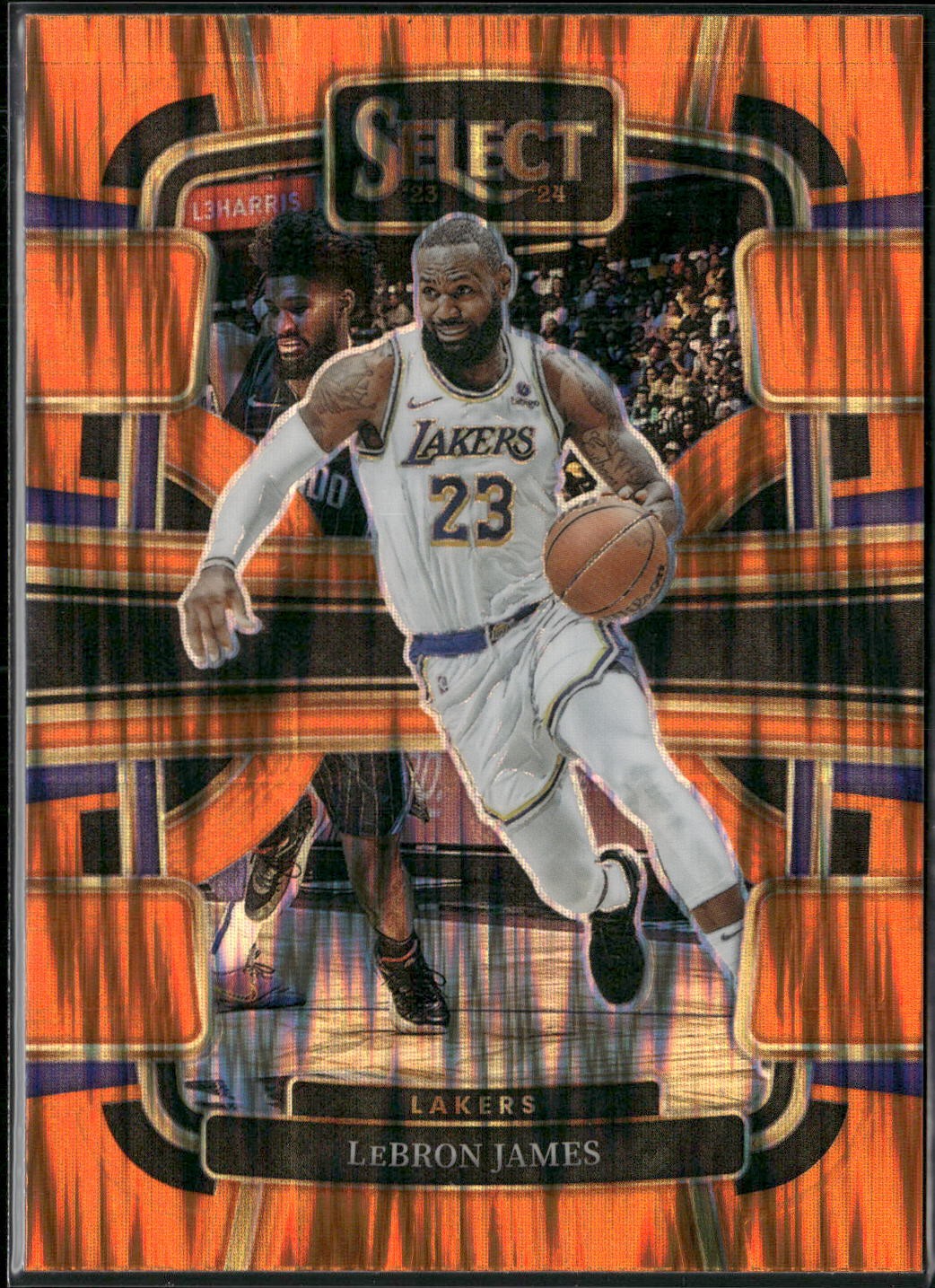 2023-24 Panini Select #66 LeBron James Orange Flash Prizms