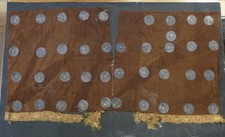 Nice textile poncho with several silver appliqu&eacute;s with  owl heads Chancay, Peru