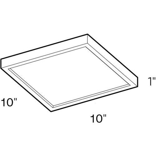 DALS Lighting CFLEDSQ10-CC-WH Delta Flush Mount White - Picture 2 of 3