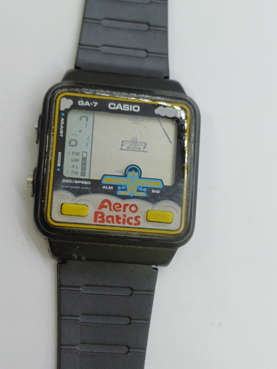 RARE VINTAGE CASIO GAME 688 GA-7 AERO BATICS DIGITAL WATCH JAPAN