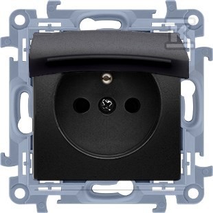 Oem Schwarz Einzelsteckdose Mit Klappe Simon 10 Cgz1bc.01/49 - Bild 4