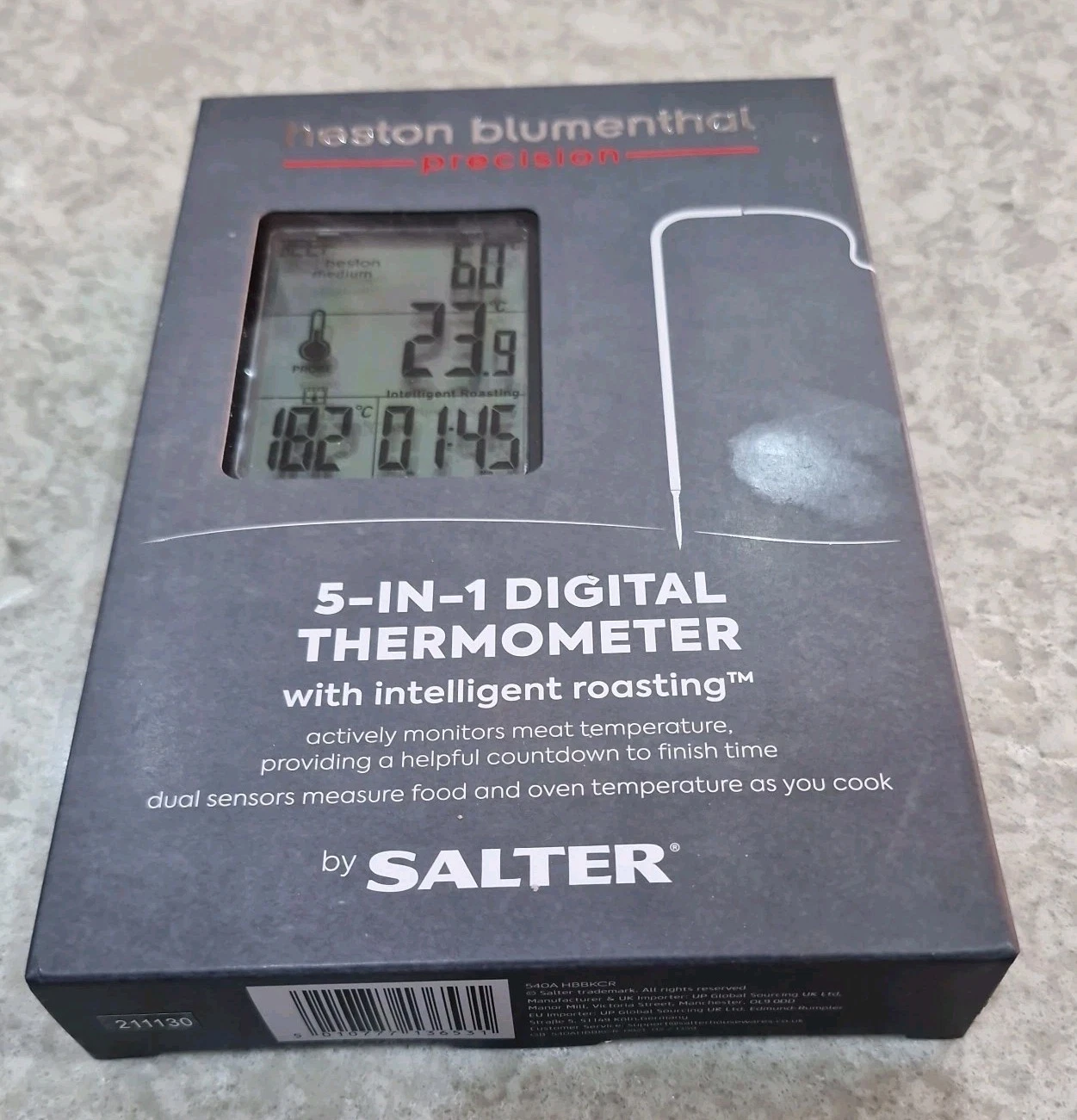 Salter Heston Blumenthal Digital Meat Thermometer - 5 in 1 Digital Thermometer
Opens in a new window