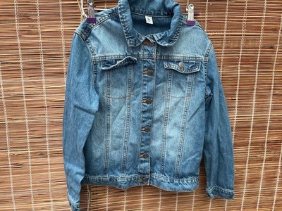 Unisex H&M blaue Jeansjacke Kinder 100 % Baumwolle Alter 9-10 Jungen Mädchen Langarm