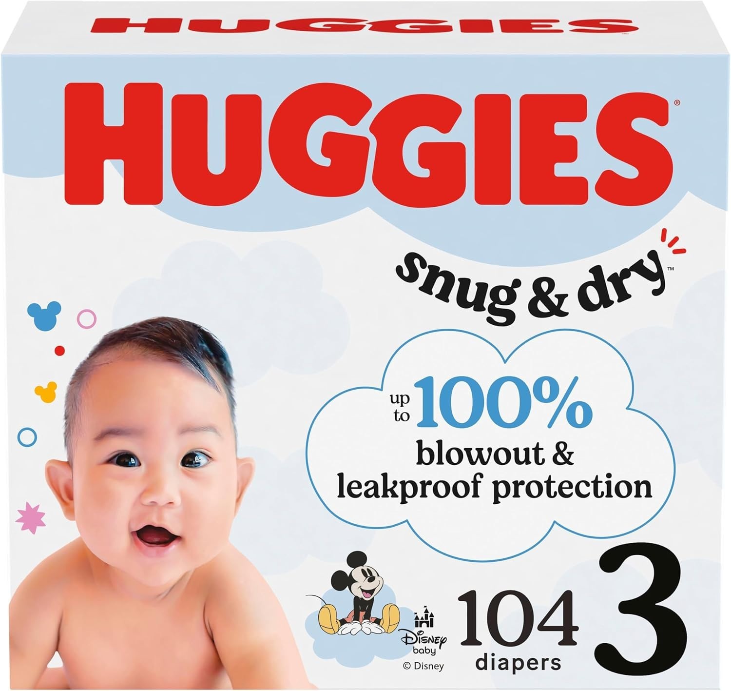 Huggies Snug & Dry Baby Diapers, Size 3 (16&ndash;28 lbs), 104 Count 🍼💖