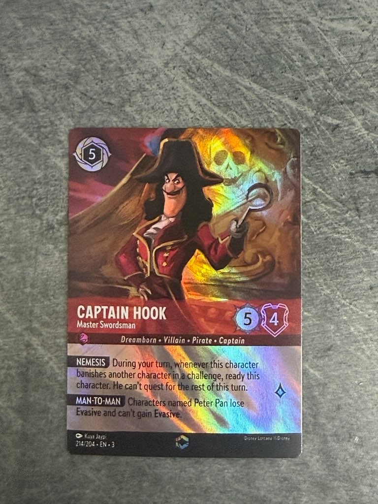 Captain Hook - Master Swordsman (Enchanted) 214/204 Into the Inklands Holo