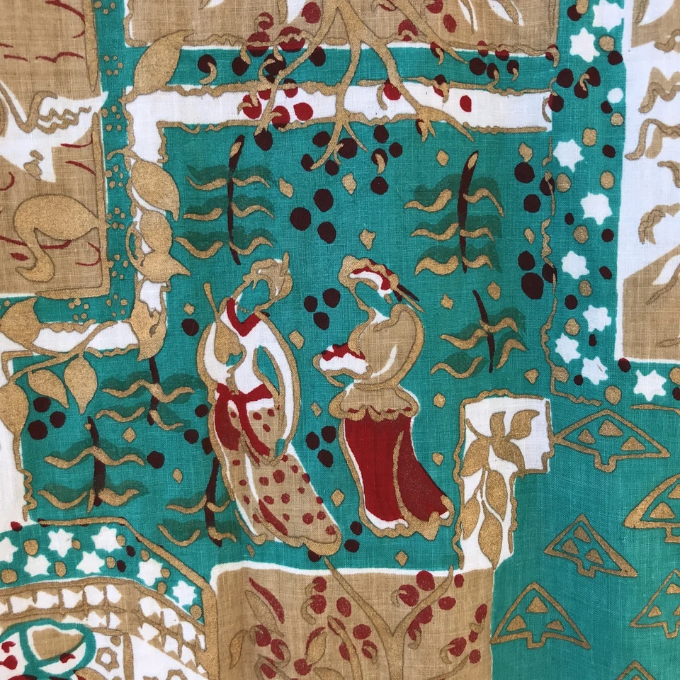 Vintage 1950s-60s Handmade Shirtwaist Dress Wide Collar Bold Pattern, Large - Image 4 of 4