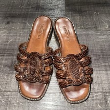 Vintage Sesto Meucci Leather Woven Sandals Made In Italy Womens Size 5