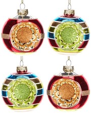 Kurt Adler Box Of 4 75Mm Early Years Glass Ornaments Multicolor