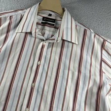 Kinloch Anderson Shirt Mens XLT Button Up Short Sleeve Striped Scotland No Iron